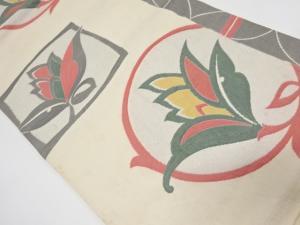 アンティーク 膨れ織唐花模様織出し袋帯(材料)